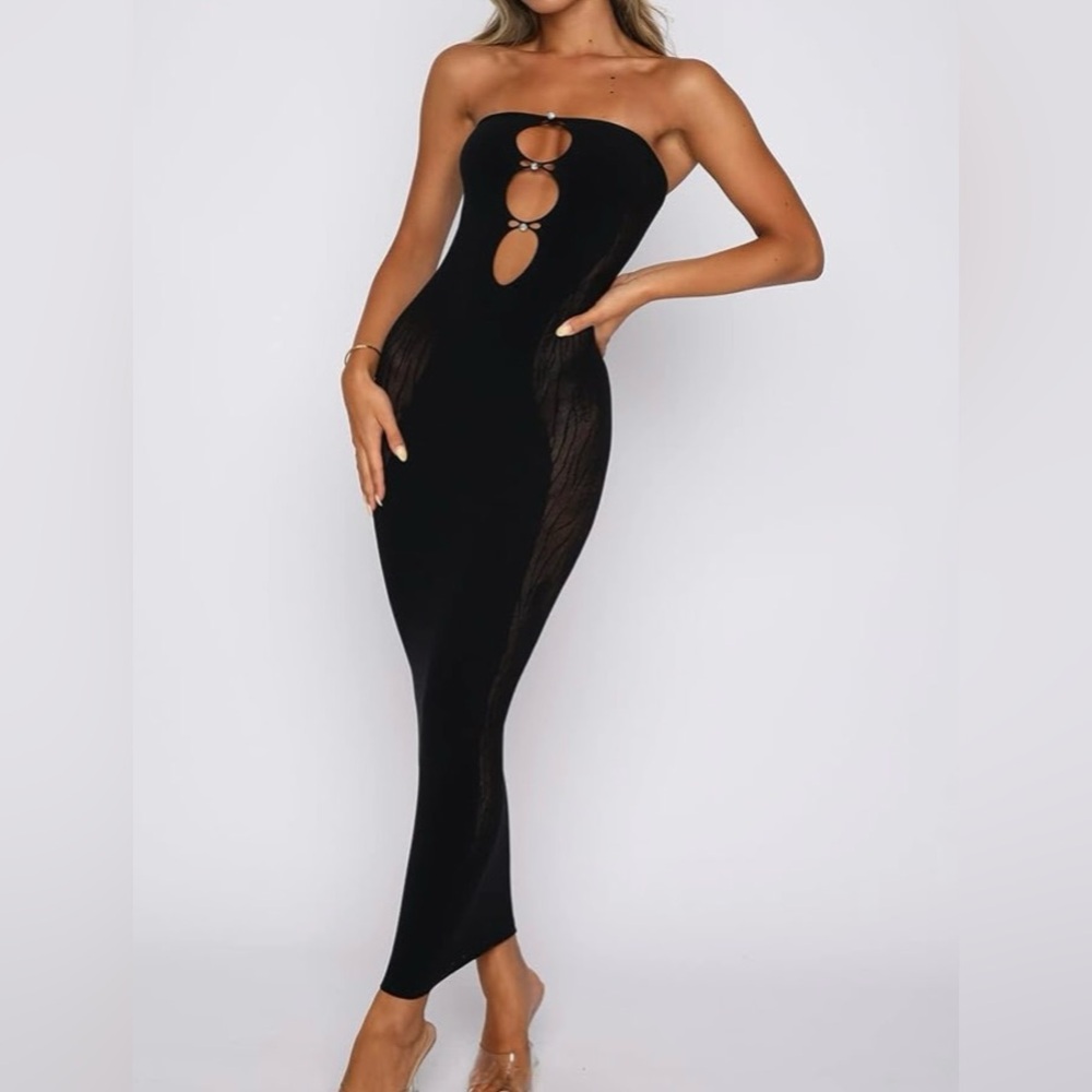 Women’s Off Shoulder Cut Out Hollow Out Dress, Large